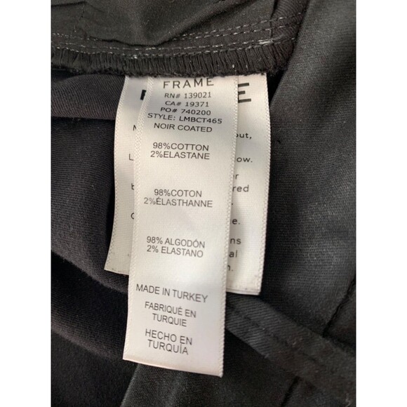 Frame Jeans Le Mini Boot Size 32 Black Noir Coated Denim Neutral Minimal - Picture 9 of 9